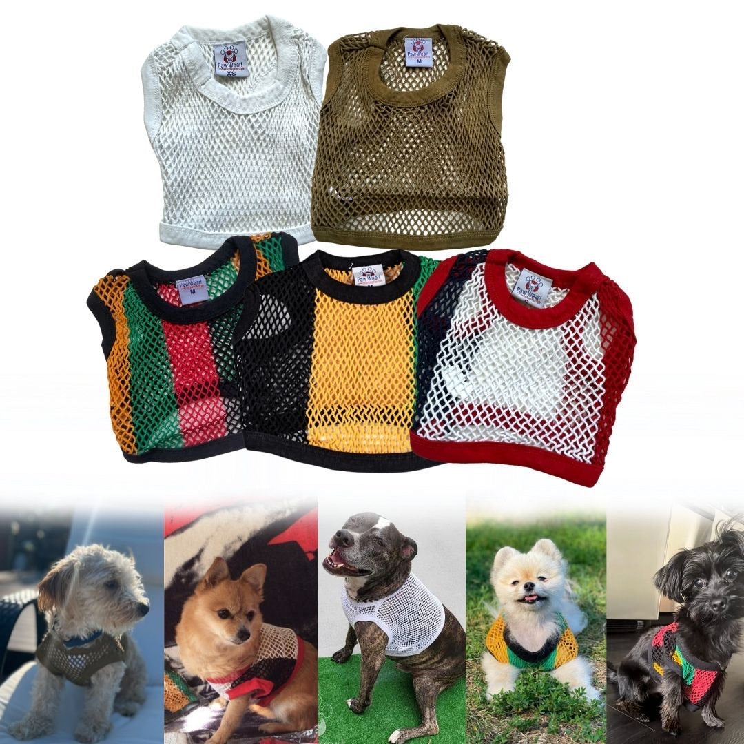 Doggie Shirts - Lightweight Sleeveless String Vest For Small Dogs - Su