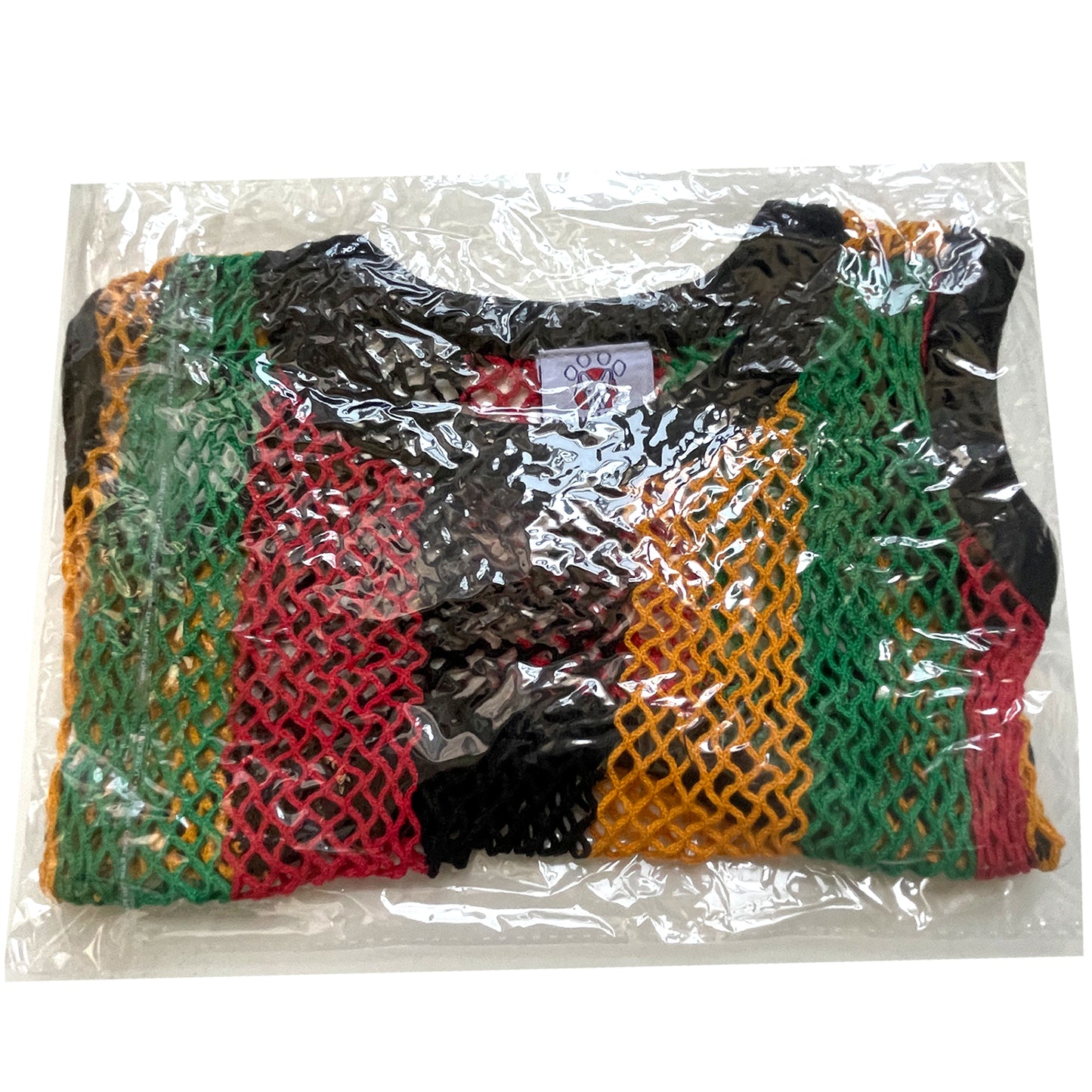 PawWear LARGE RASTA COLORS 100% Cotton Tank Top, Fisherman String Vest, Mesh Shirt for miniature, puppy, toy dogs - PACKED