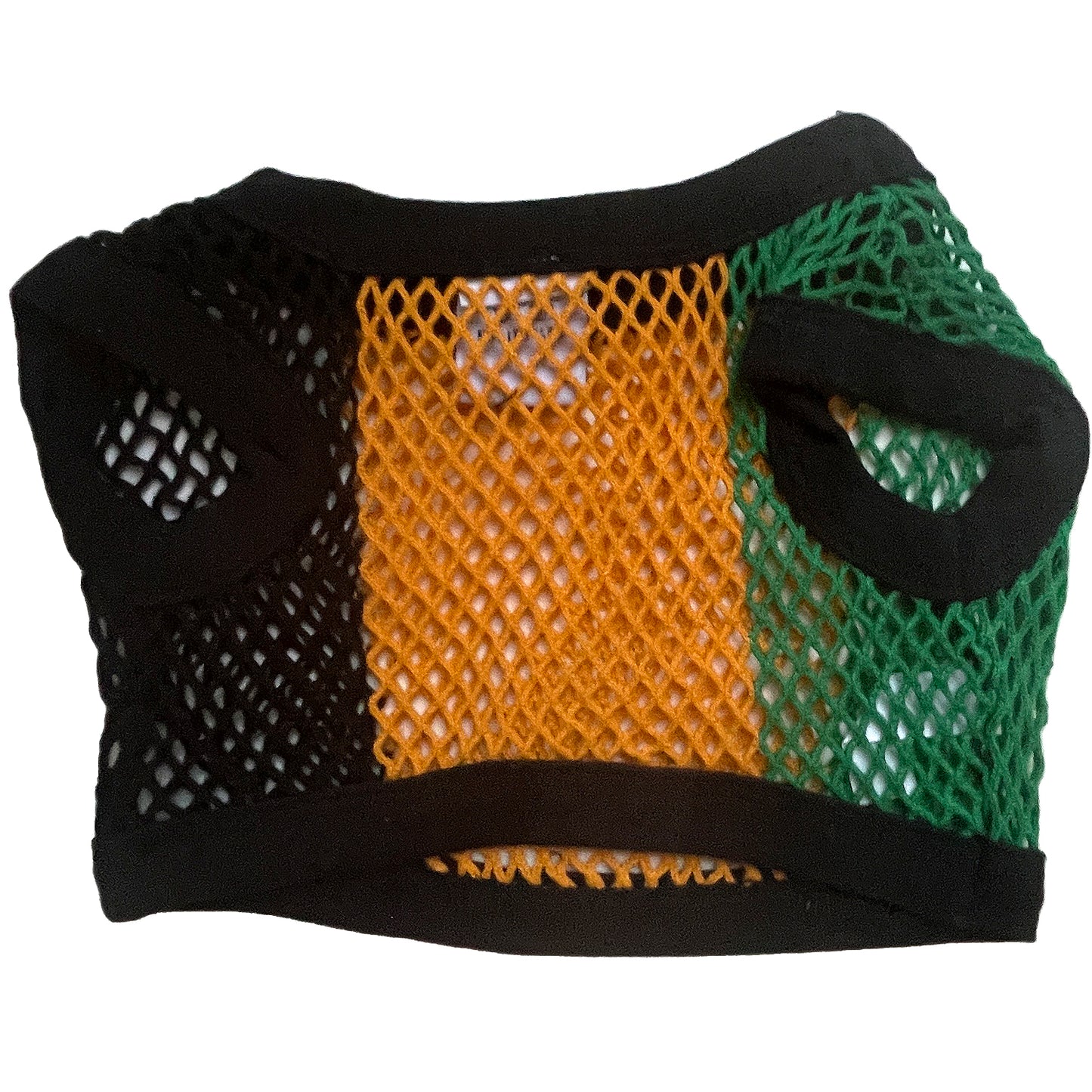 PawWear SMALL JAMAICA COLORS 100% Cotton Tank Top, Fisherman String Vest, Mesh Shirt for miniature dogs - BACK
