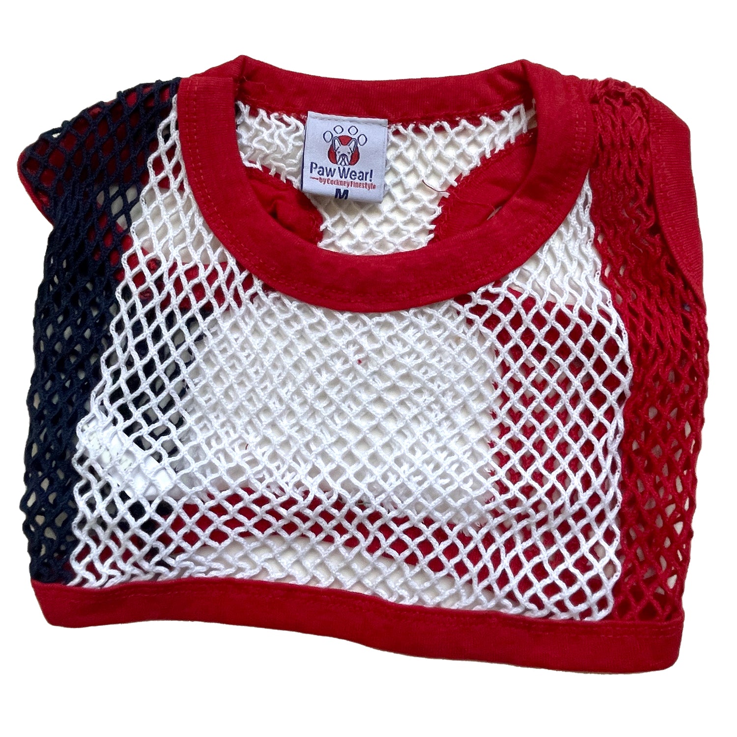 Designer T-Shirt For Small or Medium Dogs, Mesh Shirt (RED WHITE